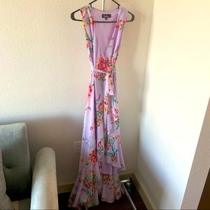 Floral Dress with a Train